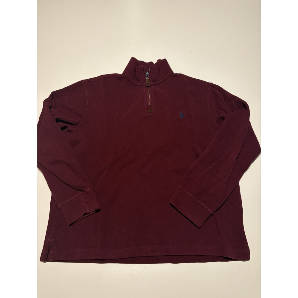 Men's Polo Ralph Lauren 1/4 Zip Pullover Maroon SZ Large